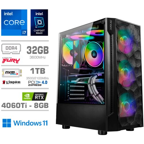 MEGA Računalnik TWR S7 i7-12700K/RTX4060Ti-8GB/32GB/1TB-4.0/750W/Win11Home RGB, (21218377) Cene
