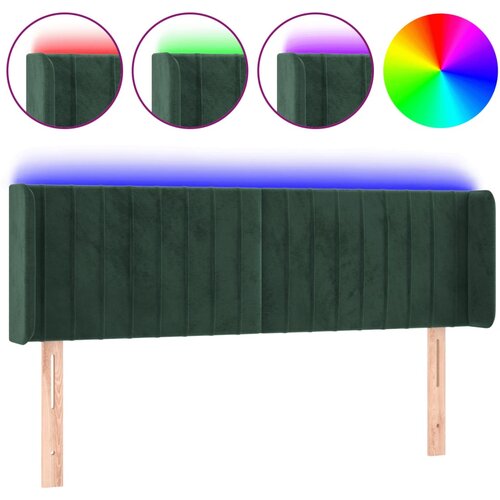 Maison Chic LED posteljno vzglavje - Vzglavna omarica temno zeleno 147x16x78/88 cm žamet, (22078281) Cene