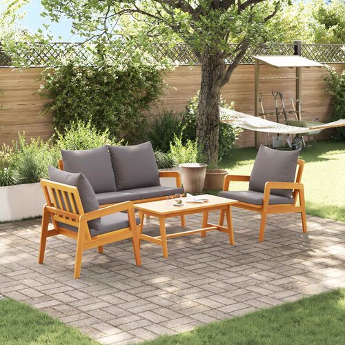 Bistro set s jastukom 4 pcs Smeđa Čvrsto drvo akacije Cene