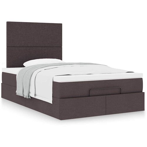 VidaXL Otomanski posteljni okvir z vzmetnico rjav 120x200 cm blago Slike