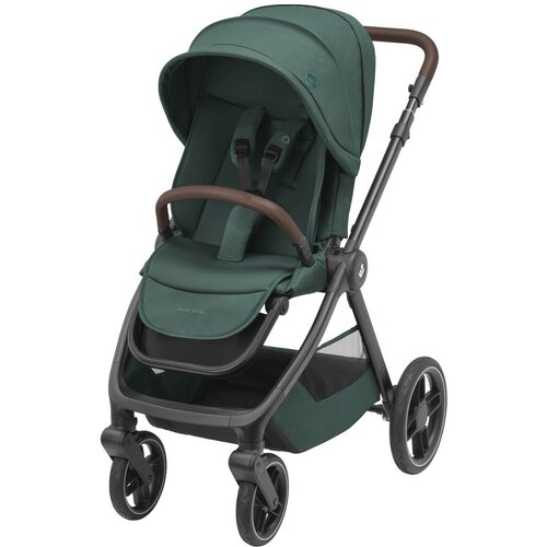Maxi-Cosi ogrodje s sedežno enoto dark frame + dark brown leather oxford essential green Cene