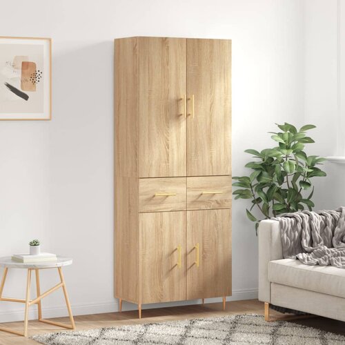 vidaXL Visoka komoda sonoma hrast 69,5x34x180 cm inženirski les Cene