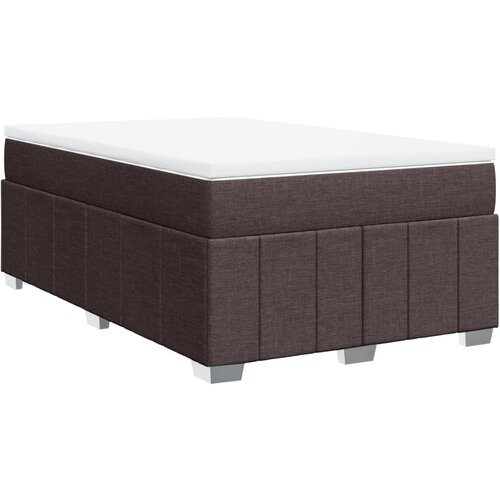 vidaXL Box spring postelja z vzmetnico temno rjav 120x200 cm blago, (21304556) Cene