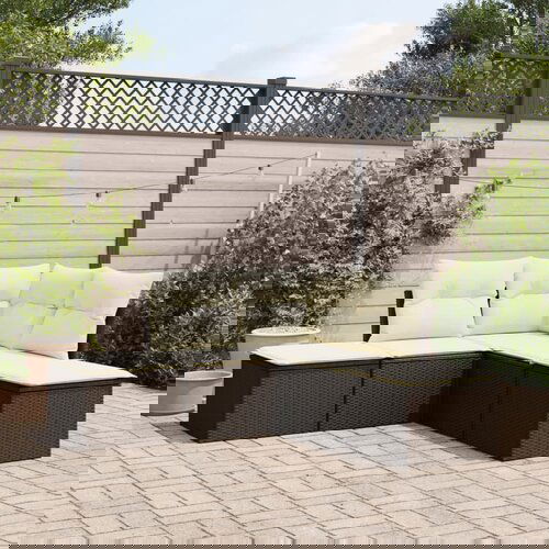 vidaXL 5-dijelni set vrtnih sofa s jastucima poliratan smeđi Cijene