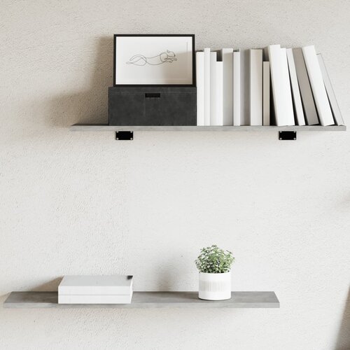 VidaXL Police za knjige 4 kom siva boja betona 80x20x1,5 cm drvena Slike