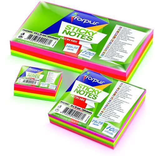  Samoljepivi blok Forpus 50 x 75 mm, neon mix Cijene