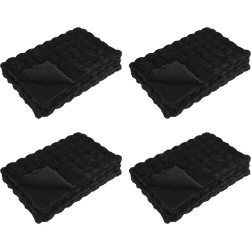 vidaXL Dežnik iz umetnega zajčjega krzna 4 pcs Črna 150 x 220 cm, (5000111862) Cene
