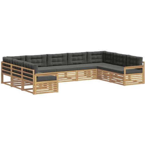 vidaXL Zunanja garnitura za sedenje z blazino 9 pcs Bela in antracit, (5000281993) Cene
