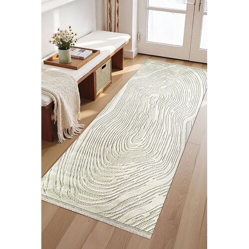 Conceptum Hypnose tepih Amorf-Ar003, ovalni, 100 x 300 cm, krem Slike