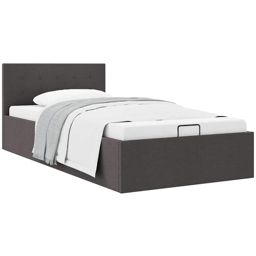 Maison Chic Dvižni Posteljni okvir - Enojna postelja - Postelja za odrasle temno sivo blago 100x200 cm, (21695405) Slike