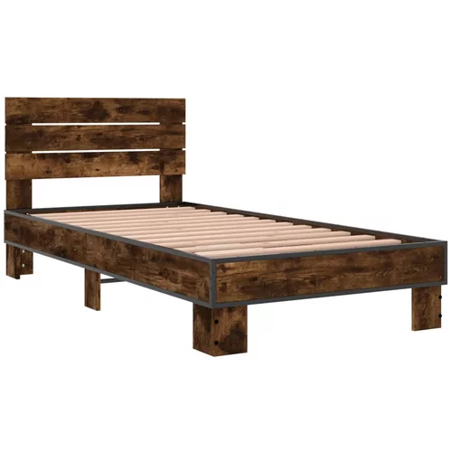 vidaXL Okvir krevet boja hrasta 90 x 190 cm konstruirano drvo i metal