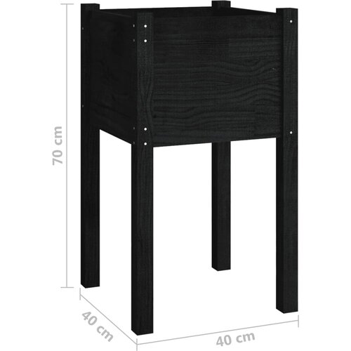  Vrtna sadilica crna 40 x 40 x 70 cm od masivne borovine Slike