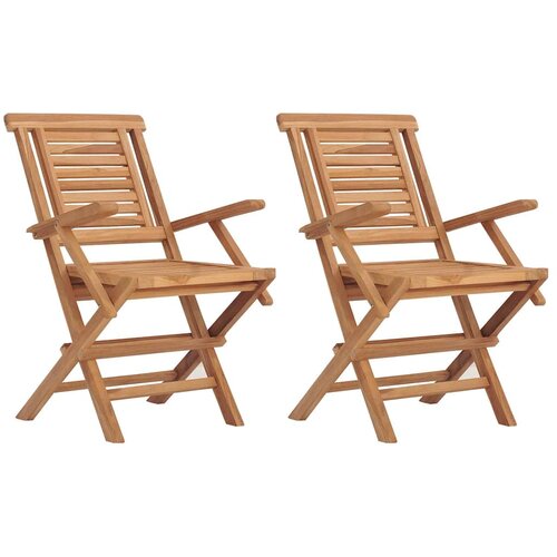  Sklopive vrtne stolice 2 kom 56x63x90 cm od masivne tikovine Slike
