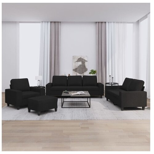 vidaXL 4-dijelni set sofa crni od tkanine Cijene