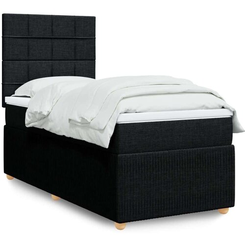 vidaXL Krevet s oprugama i madracem crni 100 x 200 cm od tkanine Cijene
