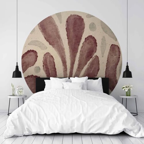  Okrugla fototapeta - Leaves and spots &amp;ndash; large vibrant shapes inspired by Matisse 230x230 Slike