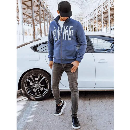 DStreet Men's sweatshirt with an indigo BX5411 print Cene