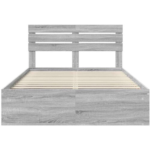  Okvir za krevet s uzglavljem Siva Sonoma 150 x 200 cm Slike