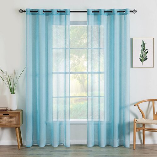 MIULEE polprosojne zavese z obročki &ndash; set 2, 140 &times; 145 cm Cene