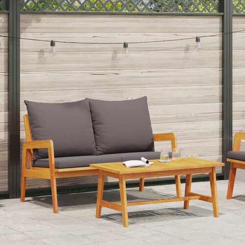Bistro set s jastukom 2 pcs Prirodna nafta Čvrsto drvo akacije Cijene