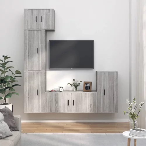 vidaXL 5-dijelni set TV ormarića sivog sonome konstruirano drvo