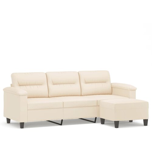 VidaXL Trosed s stolčkom za noge bež 180 cm blago iz mikrovlaken, (20923210) Slike