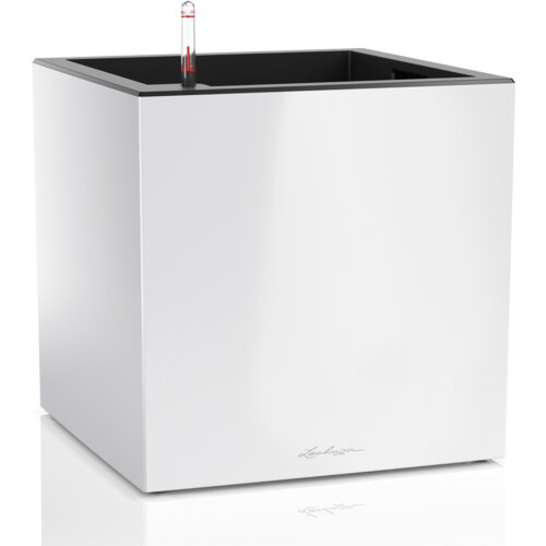 LECHUZA Cvetlični lonec Canto Premium 40, kocka - Bel - visok sijaj Slike
