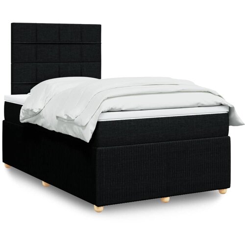 vidaXL Krevet box spring s madracem crni 120 x 190 cm od tkanine Cijene