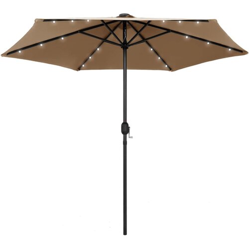 vidaXL Senčnik z LED lučkami in aluminijastim drogom 270 cm taupe, (20610035) Cene