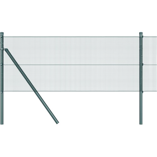 VidaXL zavarena žičana ograda s 7 stupova Zelena 0.4x10 m Čelik Slike