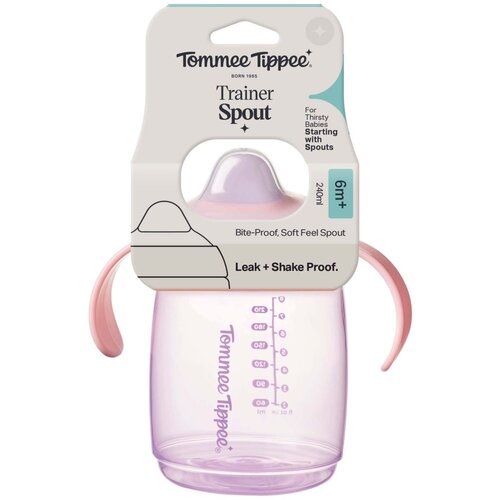 Tommee_Tippee nastavek za lonček lonček z ustnikom in ročaji, 6m+, 240ml pink Cene