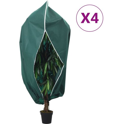 vidaXL Koprena za rastline iz flisa z zadrgo 4 kosi 70 g/m&sup2; 3,93x3,5 m Cene