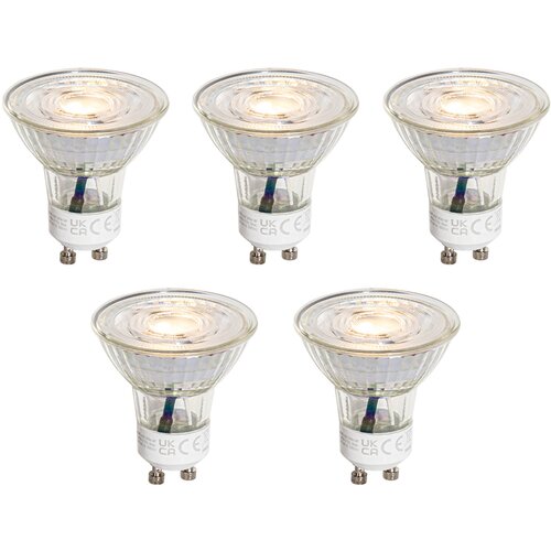 LUEDD Set van 5 GU10 50mm 3-staps dimbaar in Kelvin LED lampen helder 4.5W 380 lm 2000-2700K Slike