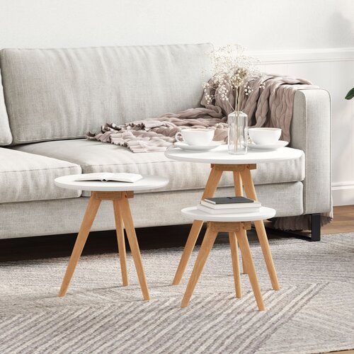 vidaXL Klubske Mize Bela, svetel les MDF, trd les Srednja Minimalistična Cene