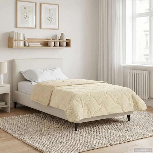  Ljetni pokrivač Krema 135 x 220 cm Mikrofibra i teddy flis - Krema 135 x 220 cm Slike