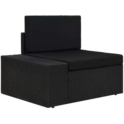 Modularna kutna sofa od poliratana s desnim naslonom crna Slike