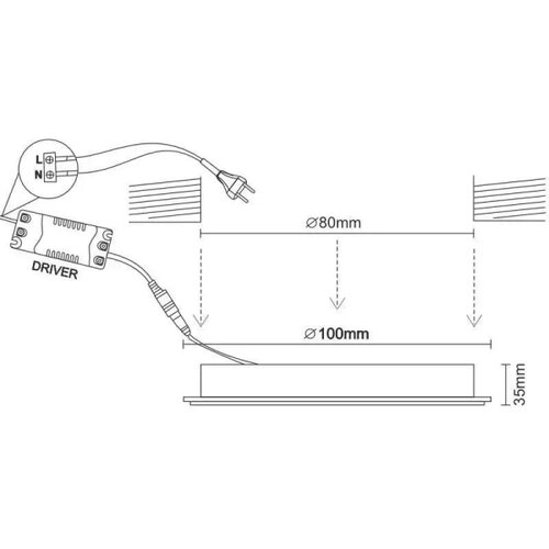  LED ugradno svetlo LED/7,5W/230V 4000K crna Slike