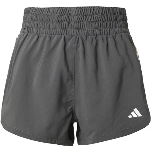 Adidas Sportske hlače 'PACER WVN HIGH 3"' grafit siva / bijela