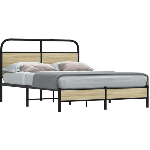 VidaXL Posteljni okvir brez vzmetnice 120x190 cm sonoma hrast inž. les Slike