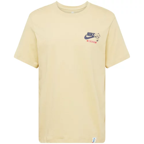 Nike Sportswear Majica pesek / temno liila / oranžno rdeča / bela
