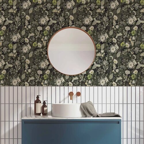  Tapeta - Fragrant flowers and herbs - green 50x1000 Cene