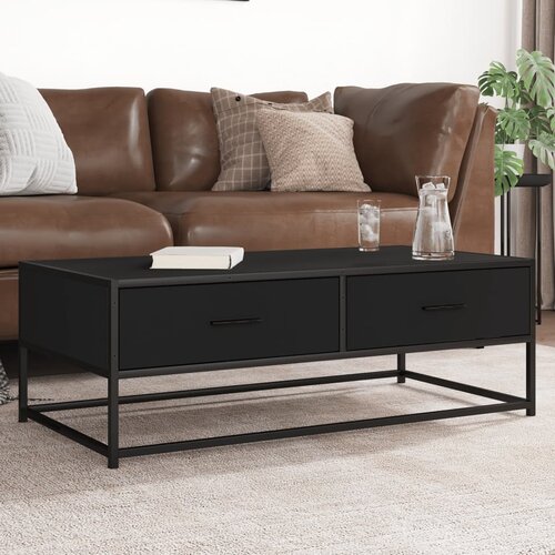 VidaXL Stolić za kavu crni 100 x 50 x 35 cm konstruirano drvo i metal Slike