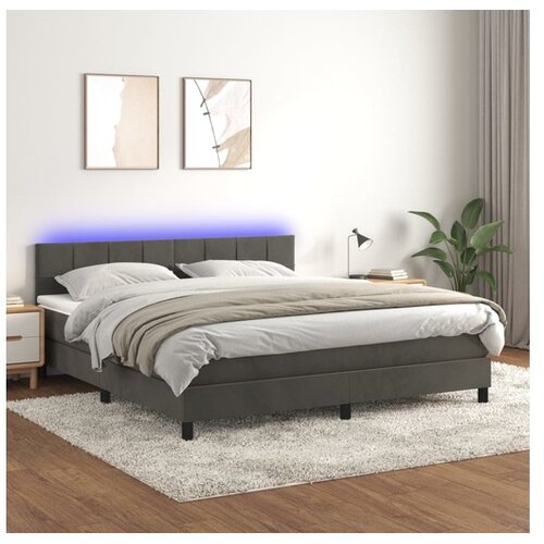  Krevet box spring s madracem LED tamnosivi 160x200 cm bar&scaron;un Cijene