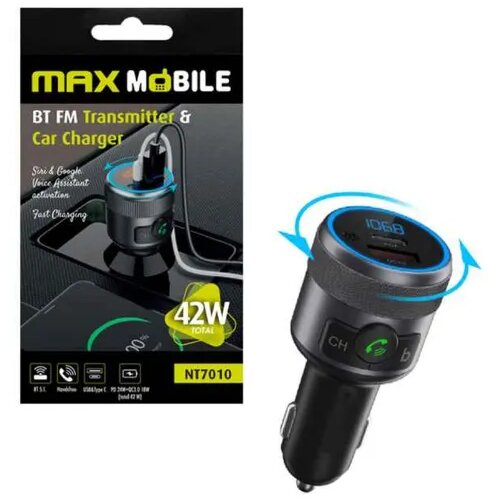 Maxmobi FM transmitter i Auto punjač NT7010,total 42W Type C/USB Cijene
