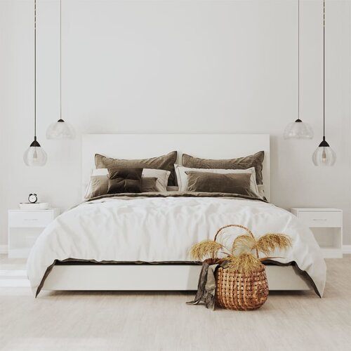 The Living Store Nočna omarica s predalom 2 kosa visok sijaj bela - Nočna Omarica, (21432814) Slike