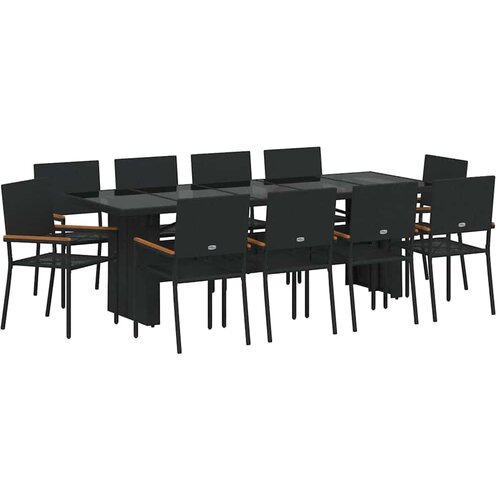  Vrtni set za objed 11 pcs Crna poliratan Slike