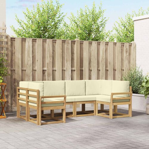  Set vanjskih sofa 6 kom. Bijela i krem Smeđa 245 x 130,5 x 73 cm Cene