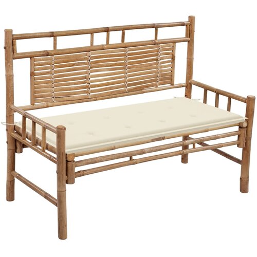The Living Store Vrtna klop z blazino 120 cm bambus - Vrtna Klop, (21463162) Slike