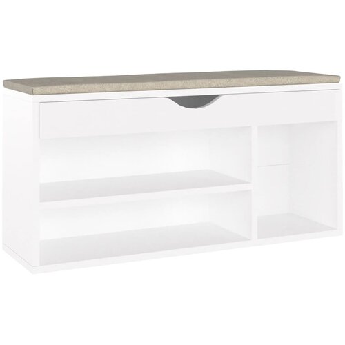 Maison Chic Klop za čevlje - Sedež za čevlje z blazino bela 104x30x49 cm inženirski les, (21777253) Slike