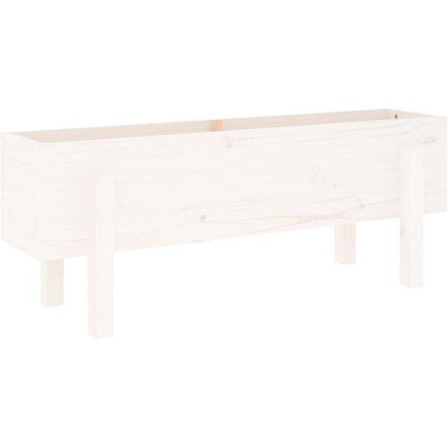  Povi&amp;scaron;ena vrtna gredica bijela 101 x 30 x 38 cm masivna borovina Slike